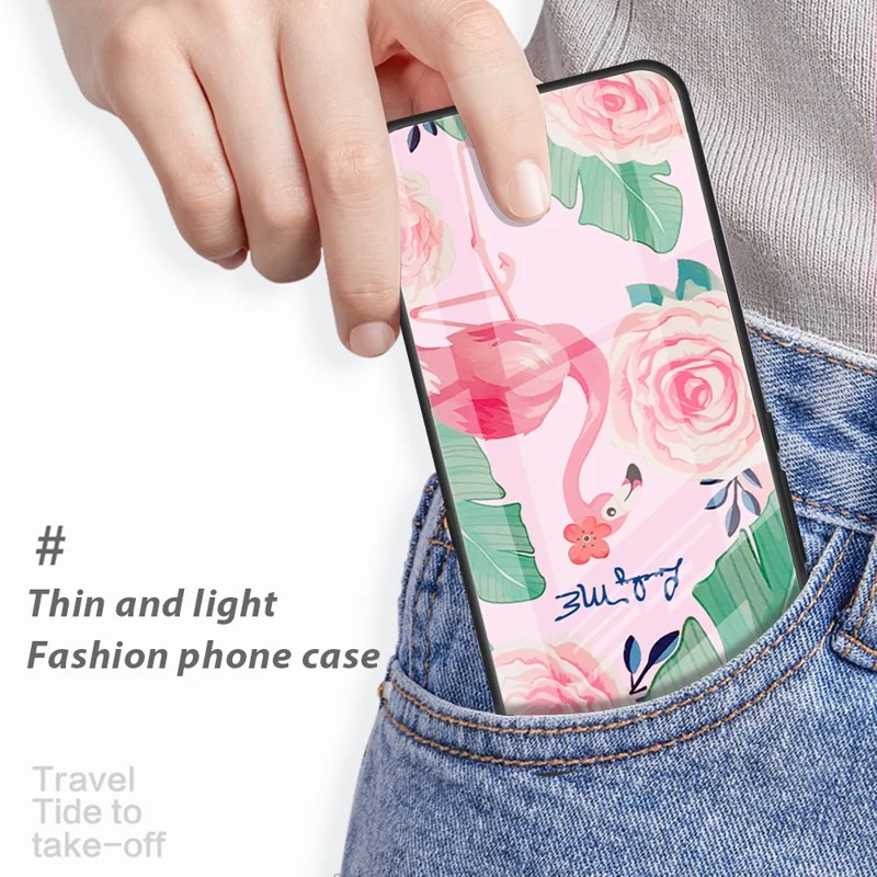 For Samsung Galaxy A34 5G Pattern Printing Phone Case Tempered Glass+PC+TPU Protective Phone Cover - For Love  /  Black