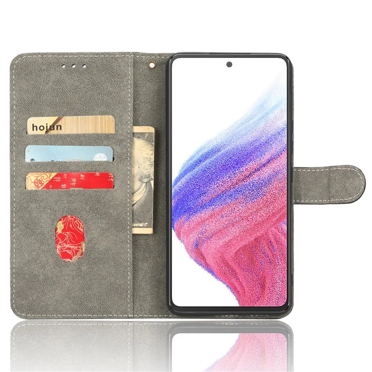 For Samsung Galaxy A53 5G Mobile Phone Case RFID Blocking Stand Wallet Leather Cover with Strap - Black
