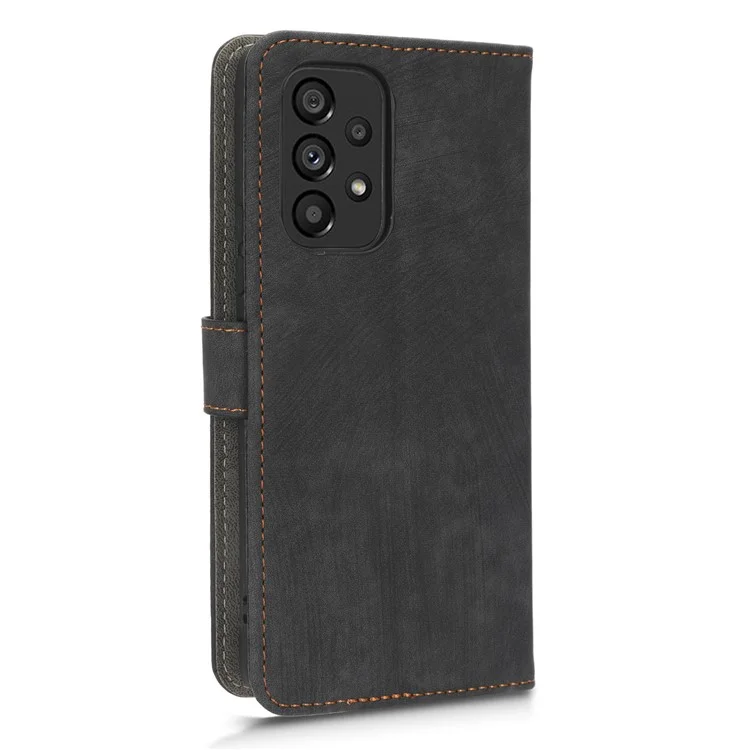For Samsung Galaxy A53 5G Mobile Phone Case RFID Blocking Stand Wallet Leather Cover with Strap - Black