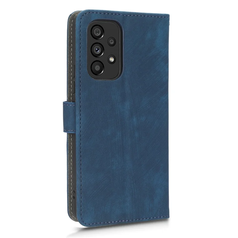 For Samsung Galaxy A53 5G Mobile Phone Case RFID Blocking Stand Wallet Leather Cover with Strap - Blue