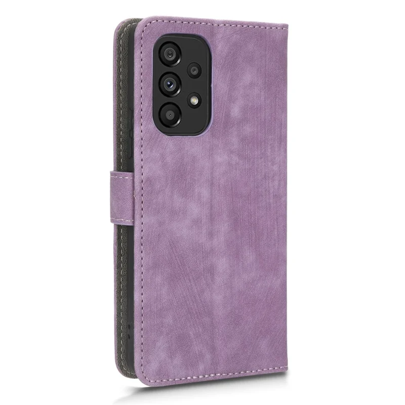 For Samsung Galaxy A53 5G Mobile Phone Case RFID Blocking Stand Wallet Leather Cover with Strap - Purple