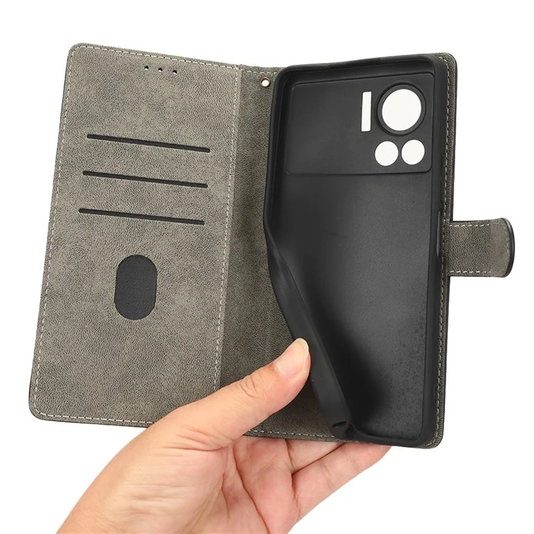 Pour Infinix Note 12 VIP 4G X672 Étui de téléphone en cuir PU antichoc avec support RFID Blocking Flip Wallet Cover avec dragonne - Noir