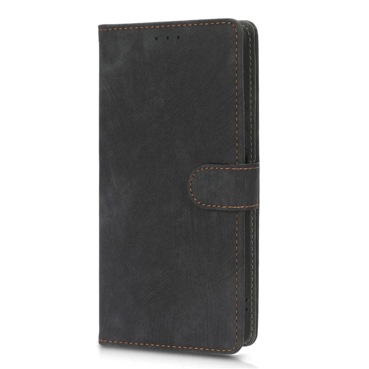 Pour Infinix Note 12 VIP 4G X672 Étui de téléphone en cuir PU antichoc avec support RFID Blocking Flip Wallet Cover avec dragonne - Noir