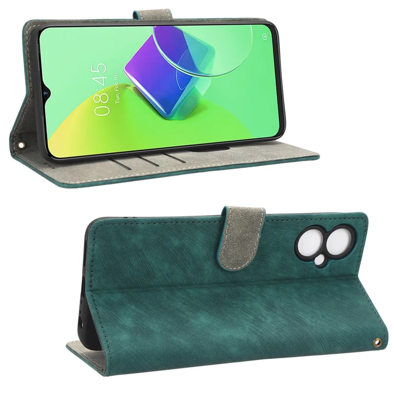 For TECNO Spark 9T 4G KH6 / 9 Pro 4G KH7 RFID Blocking Wallet Phone Case Full Protection Leather Stand Cover with Strap - Green
