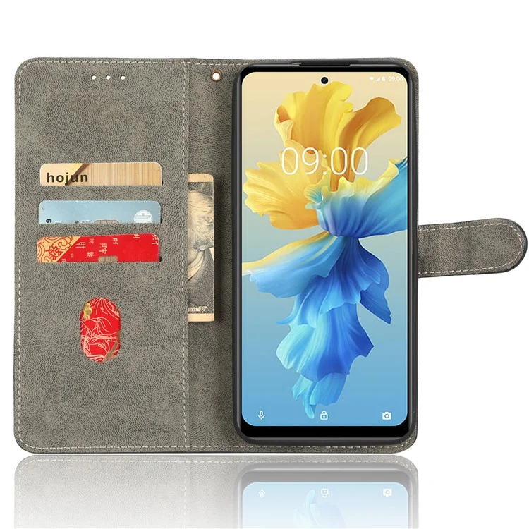 Para Infinix Hot 11 2022 4G X675 Funda de teléfono con correa de mano de cartera de cuero PU anti-caída con bloqueo RFID - Marrón