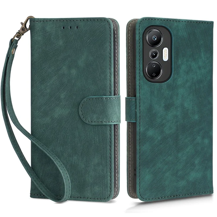 Para Infinix Hot 20S 4G X6827 RFID Blocking Leather Stand Phone Case Hand Strap Anti-Drop Wallet Cover - Verde
