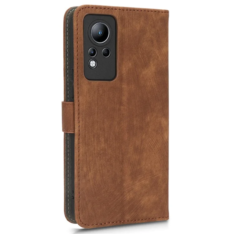 Para Infinix Note 11 X663 / X663B / Note 12 4G G88 X663C X663D / Note 12i 2022 X677 Funda Bloqueo RFID Cubierta de Cuero con Correa - Marrón
