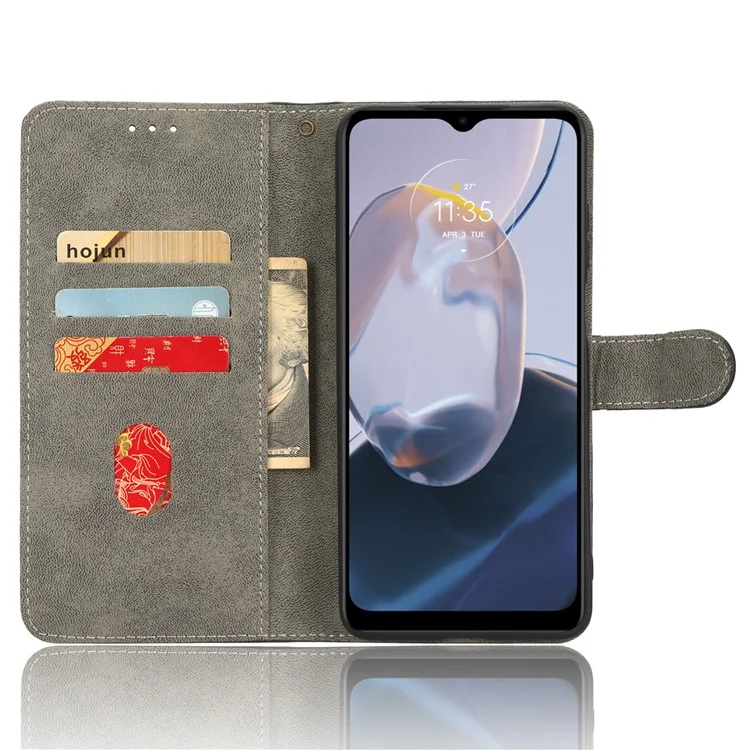 Per Motorola Moto E22 4G / E22i 4G Custodia per Cellulare RFID Blocking Stand Wallet Custodia in Pelle con Tracolla - Marrone