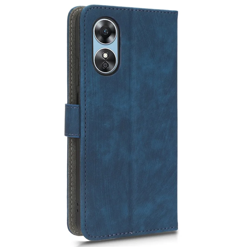 Funda para Oppo A17 4G / A17k 4G Tapa de cartera de cuero PU con bloqueo RFID y soporte para teléfono con correa - Azul