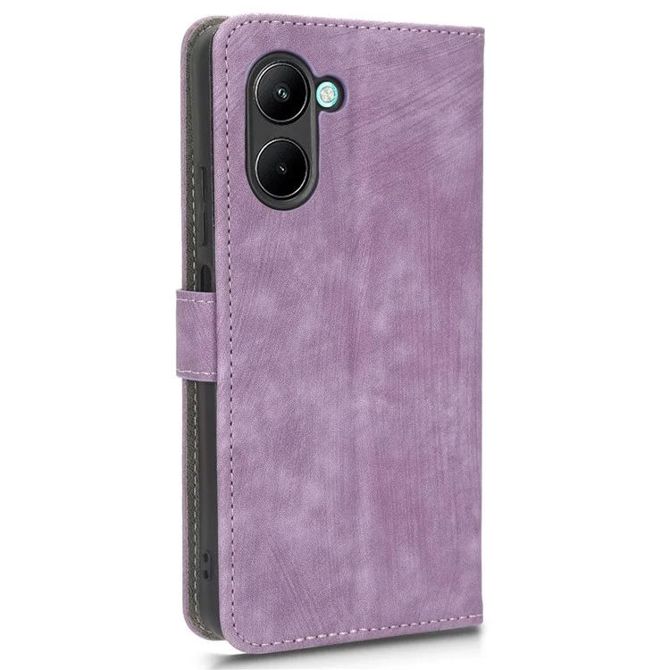Per Realme C33 2023 4G / C33 4G PU Leather RFID Blocking Phone Case Stand Wallet Cell Phone Cover with Strap - Viola
