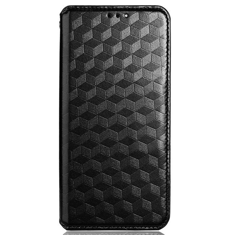 Чехол-бумажник для телефона For Honor X7a 5G / Play7T 5G, из искусственной кожи с тиснением в ромбовидном узоре - черный