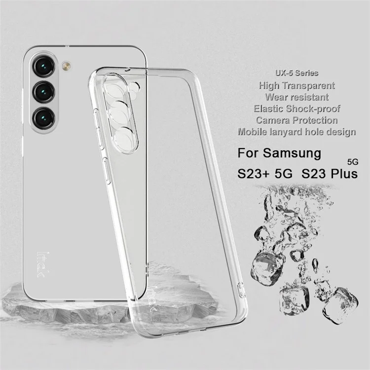 IMAK UX-5 серия для Samsung Galaxy S23+ телефон TPU чехол Anti-scratch Clear Phone Cover - прозрачный