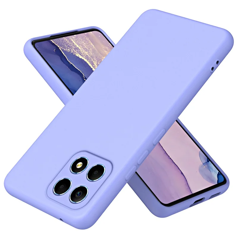 For Honor X8a 4G 2.2mm Thickness Rubberized TPU Phone Case Back Cover with Fiber Lining - Purple