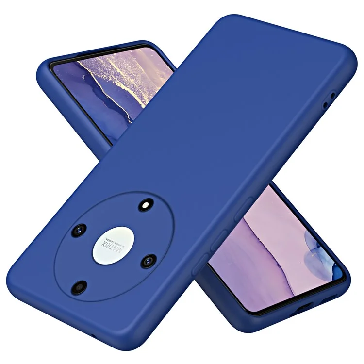 Back Cover for Honor X9a 5G / Magic5 Lite 5G 2.2mm Thickness Fiber Lining Rubberized TPU Phone Case - Blue