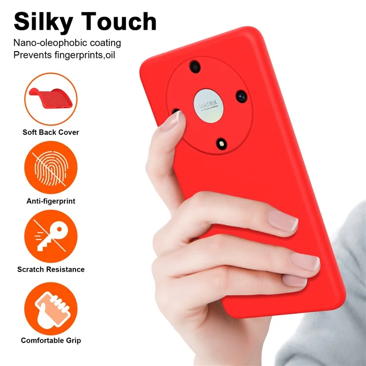 Back Cover for Honor X9a 5G / Magic5 Lite 5G 2.2mm Thickness Fiber Lining Rubberized TPU Phone Case - Blue