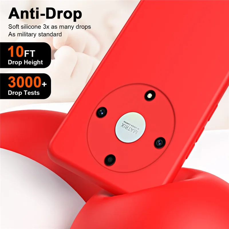 Back Cover for Honor X9a 5G / Magic5 Lite 5G 2.2mm Thickness Fiber Lining Rubberized TPU Phone Case - Black