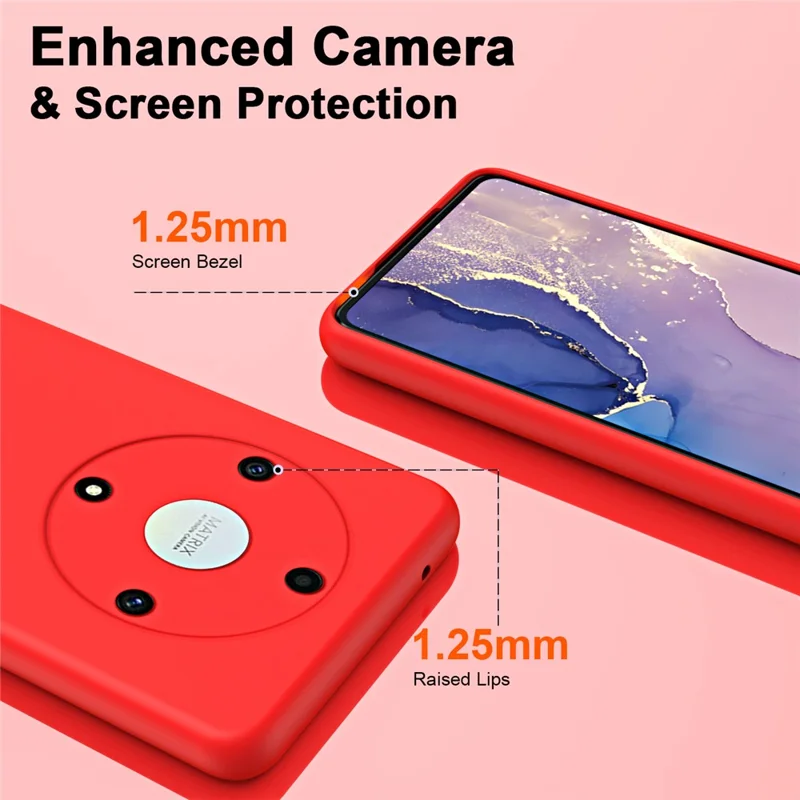 Back Cover for Honor X9a 5G / Magic5 Lite 5G 2.2mm Thickness Fiber Lining Rubberized TPU Phone Case - Purple