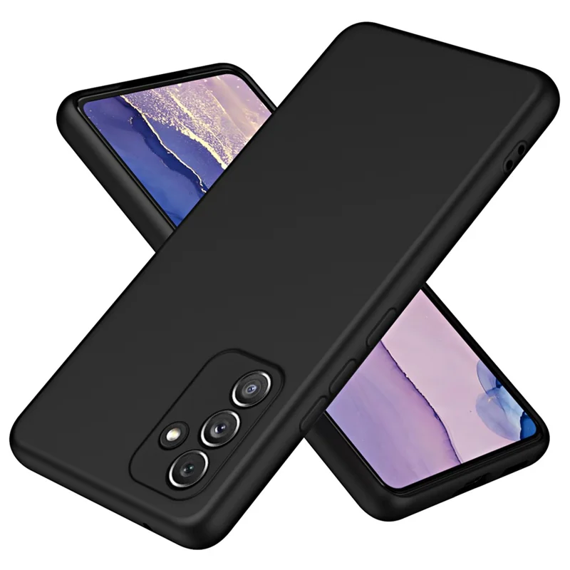 For Samsung Galaxy A54 5G Fiber Lining Back Cover 2.2mm Thickness Rubberized TPU Phone Case - Black