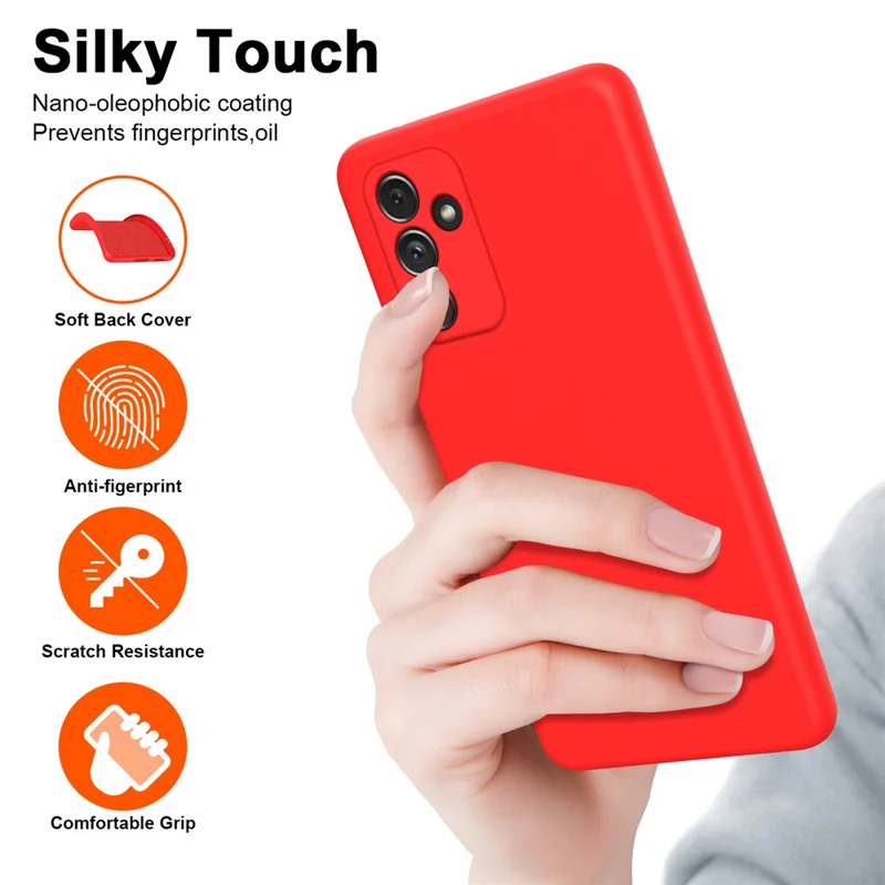 For Samsung Galaxy A54 5G Fiber Lining Back Cover 2.2mm Thickness Rubberized TPU Phone Case - Black