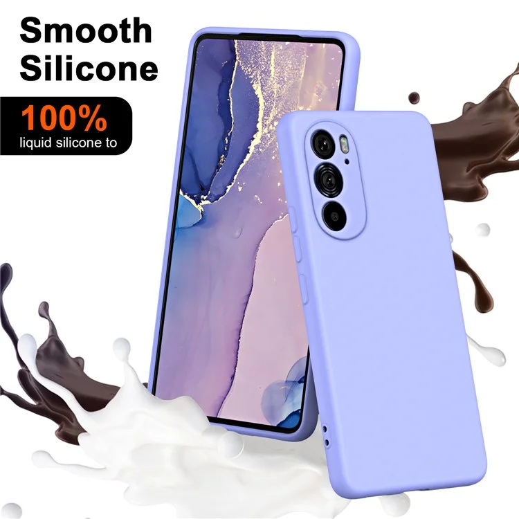 Für Motorola Edge X30 / 30 Pro (Motorola Edge+ (2022)) Gummiartiger Rückendeckel mit Faserfütterung 2,2 mm Dicke TPU Handyhülle - Lila