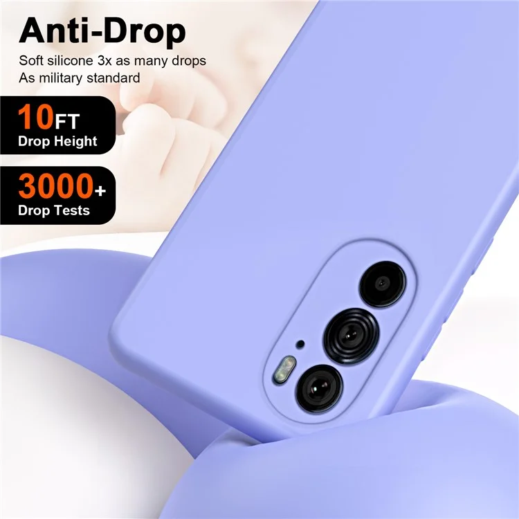 Für Motorola Edge X30 / 30 Pro (Motorola Edge+ (2022)) Gummiartiger Rückendeckel mit Faserfütterung 2,2 mm Dicke TPU Handyhülle - Lila
