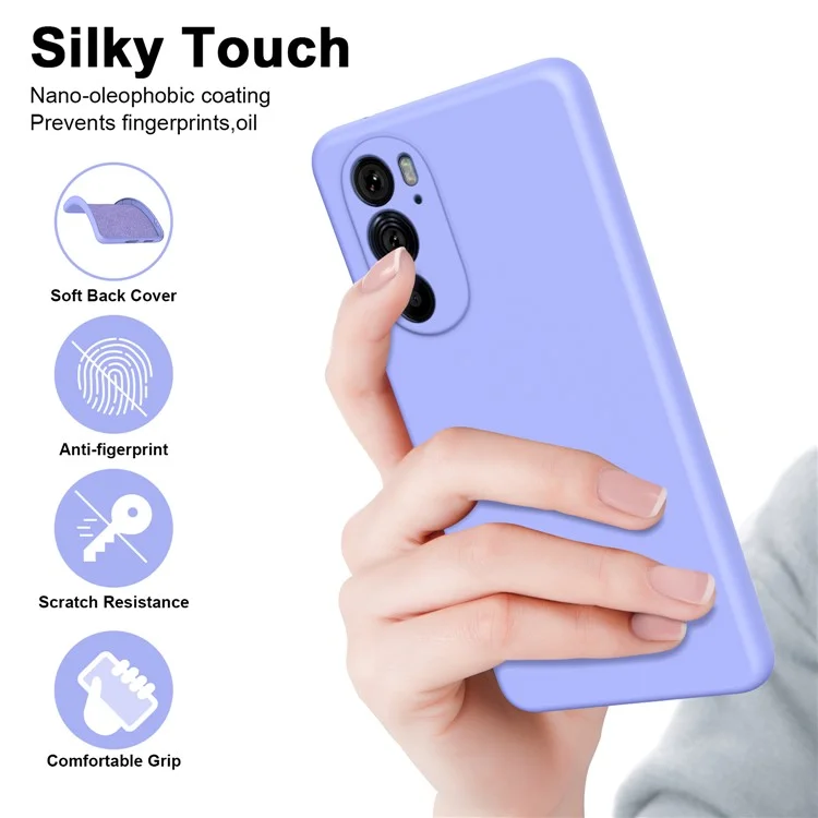 Für Motorola Edge X30 / 30 Pro (Motorola Edge+ (2022)) Gummiartiger Rückendeckel mit Faserfütterung 2,2 mm Dicke TPU Handyhülle - Lila