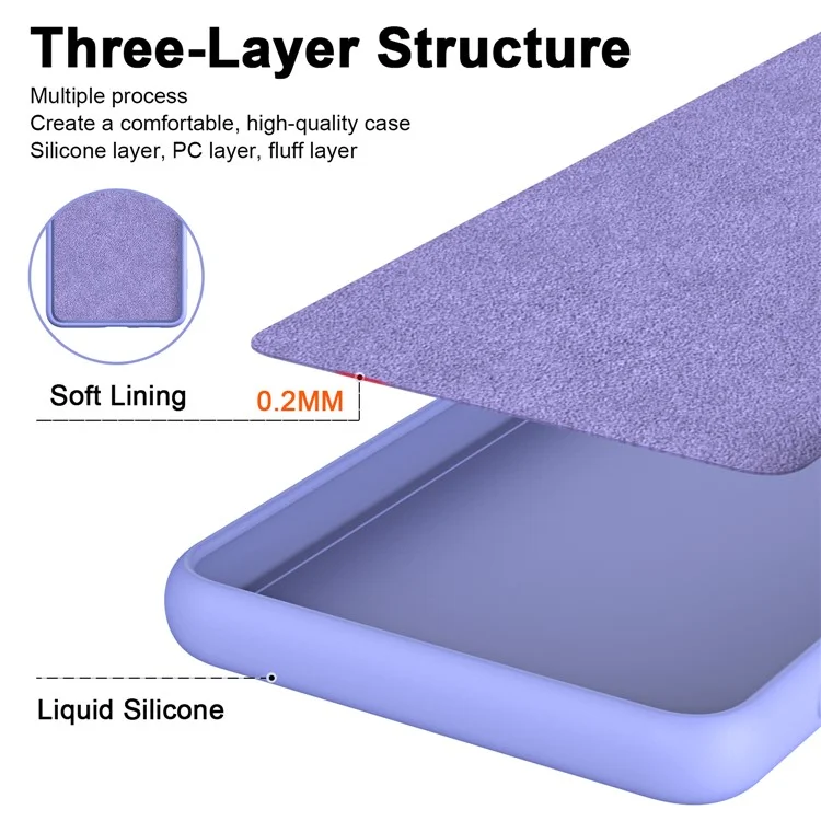 Für Motorola Edge X30 / 30 Pro (Motorola Edge+ (2022)) Gummiartiger Rückendeckel mit Faserfütterung 2,2 mm Dicke TPU Handyhülle - Lila