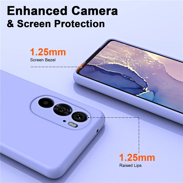 Für Motorola Edge X30 / 30 Pro (Motorola Edge+ (2022)) Gummiartiger Rückendeckel mit Faserfütterung 2,2 mm Dicke TPU Handyhülle - Lila