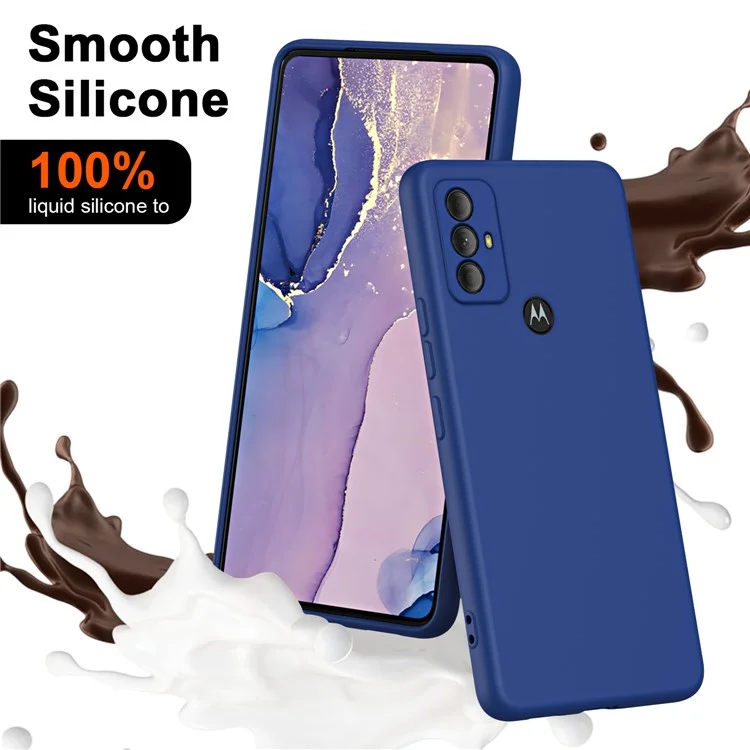 Para Motorola Moto G Power (2022) Capa traseira de 2,2 mm de espessura Forro de fibra revestida de borracha Caso de telefone TPU - Azul