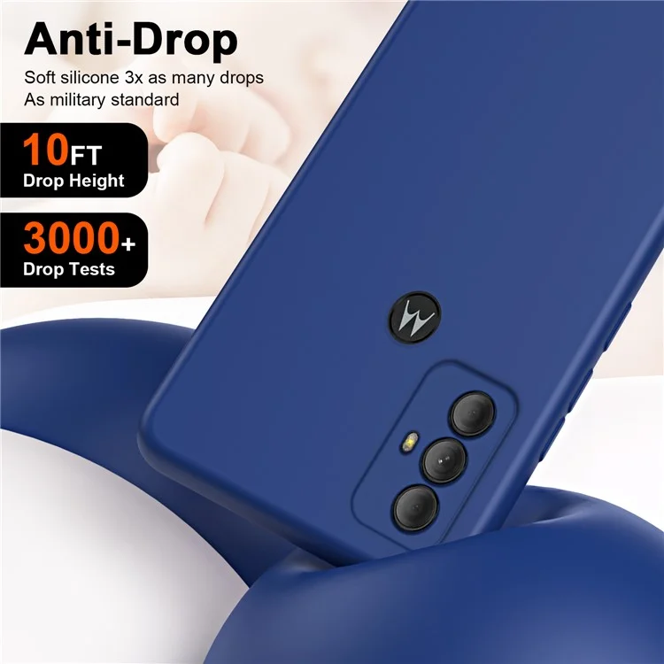 Para Motorola Moto G Power (2022) Capa traseira de 2,2 mm de espessura Forro de fibra revestida de borracha Caso de telefone TPU - Azul