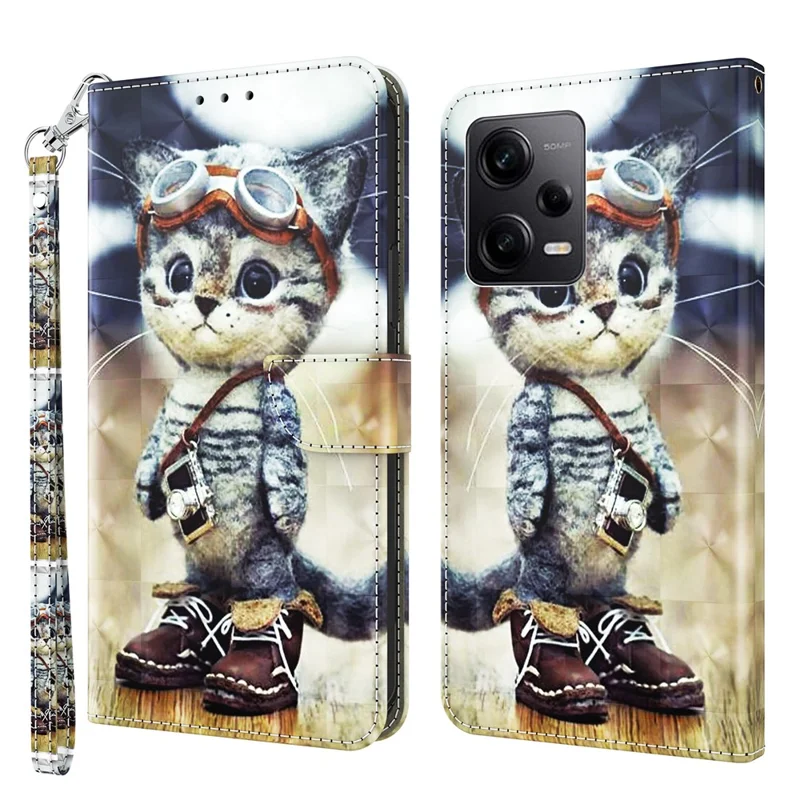 Capa de Telefone Anti-queda Para Xiaomi Redmi Note 12 Pro 5G / Note 12 Pro Speed 5G / Poco X5 Pro 5G - Gato em Pé