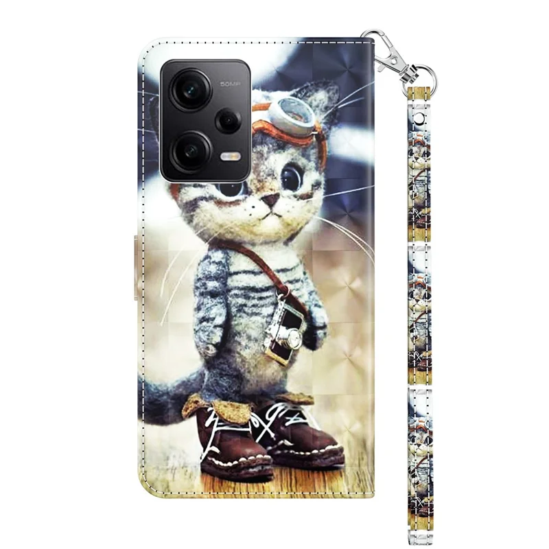 Capa de Telefone Anti-queda Para Xiaomi Redmi Note 12 Pro 5G / Note 12 Pro Speed 5G / Poco X5 Pro 5G - Gato em Pé