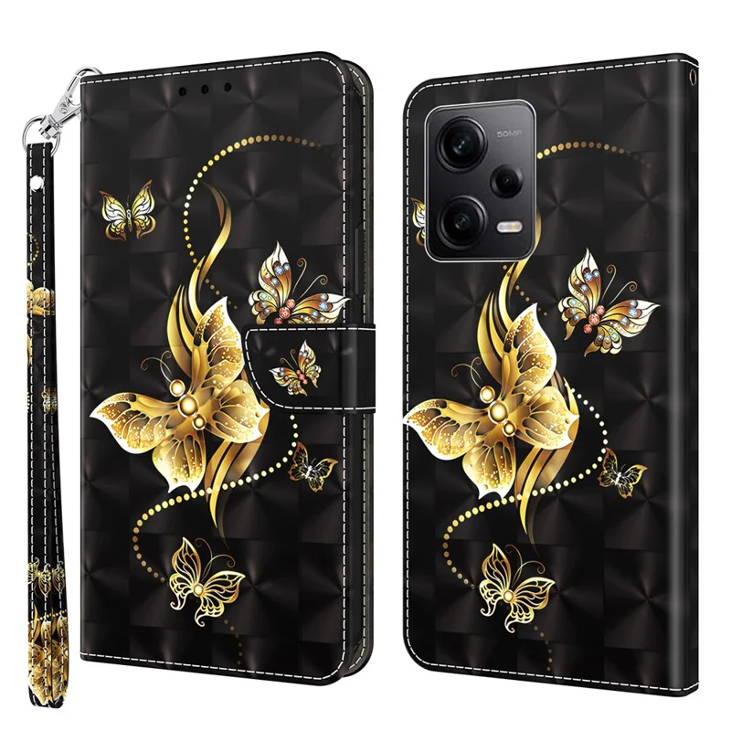 Anti-drop Phone Case For Xiaomi Redmi Note 12 Pro 5G / Note 12 Pro Speed 5G / Poco X5 Pro 5G - Golden Butterfly