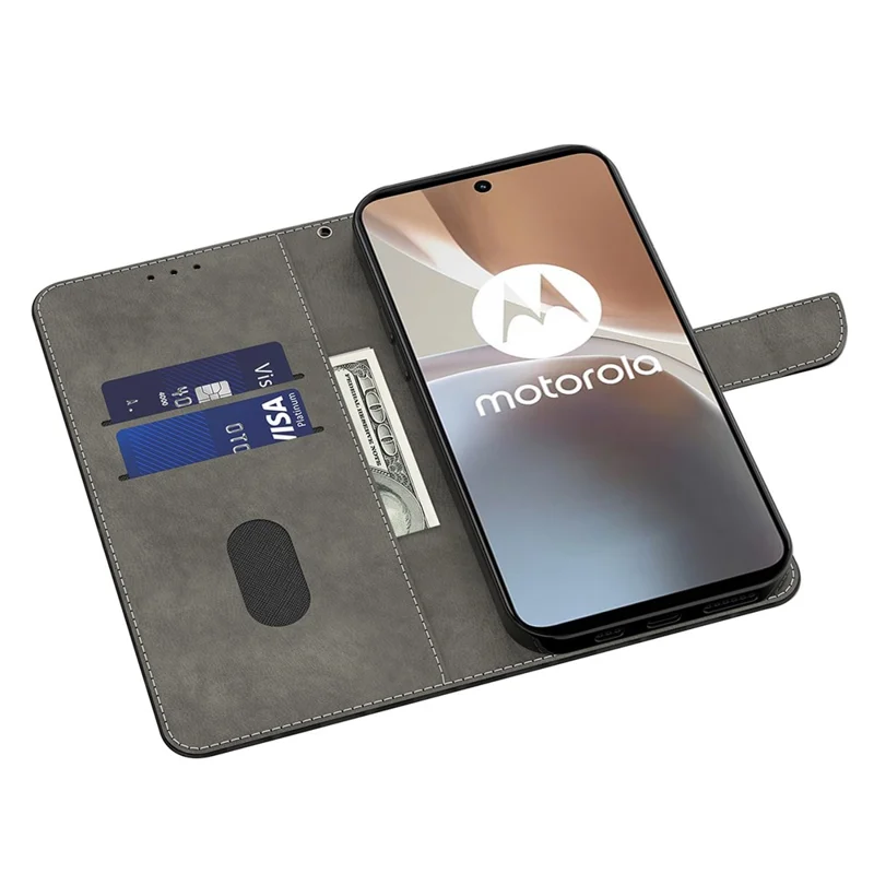 Mobile Phone Case For Motorola Moto E13 4G 3D Pattern Printing Shockproof Phone Cover Stand Wallet - Cat