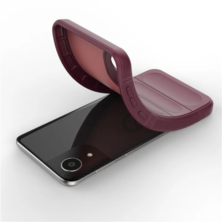 For Samsung Galaxy A03 Core TPU Back Protector Phone Case Rugged Cell Phone Cover - Wine Red