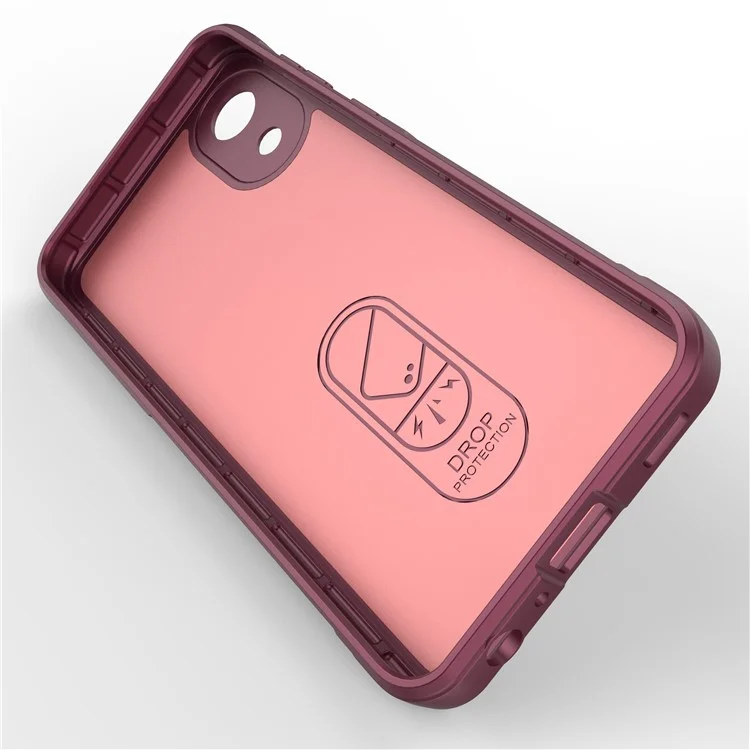 For Samsung Galaxy A03 Core TPU Back Protector Phone Case Rugged Cell Phone Cover - Wine Red
