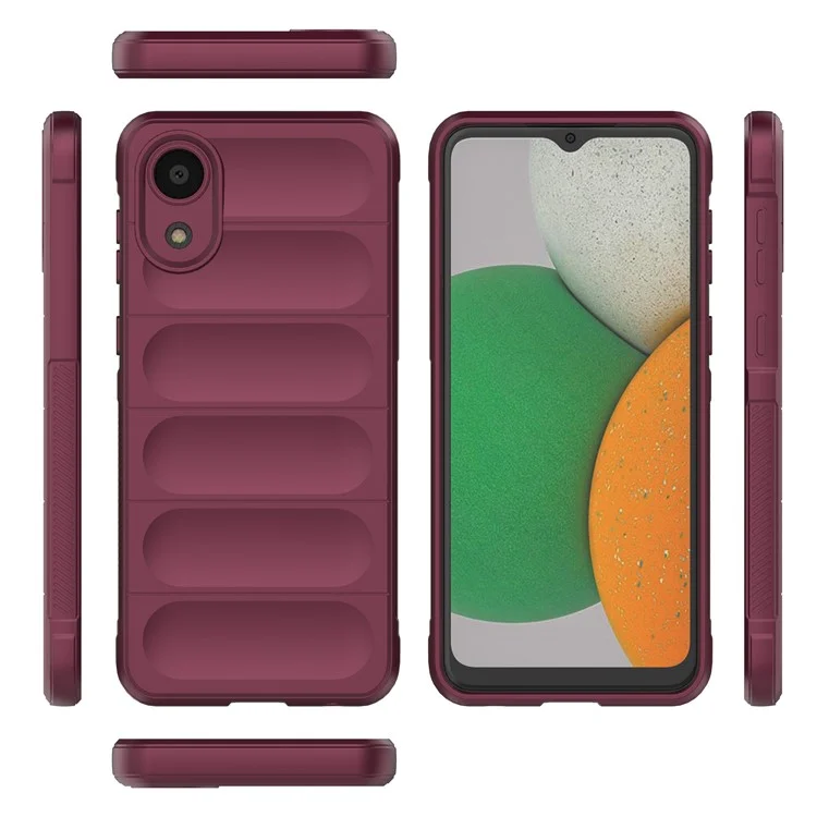 For Samsung Galaxy A03 Core TPU Back Protector Phone Case Rugged Cell Phone Cover - Wine Red