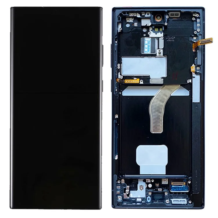 Para Samsung Galaxy S22 Ultra 5G S908 OEM Grade S AMOLED Tela e Conjunto de Digitalizador + Montagem de Quadro (sem Logotipo) - Preto