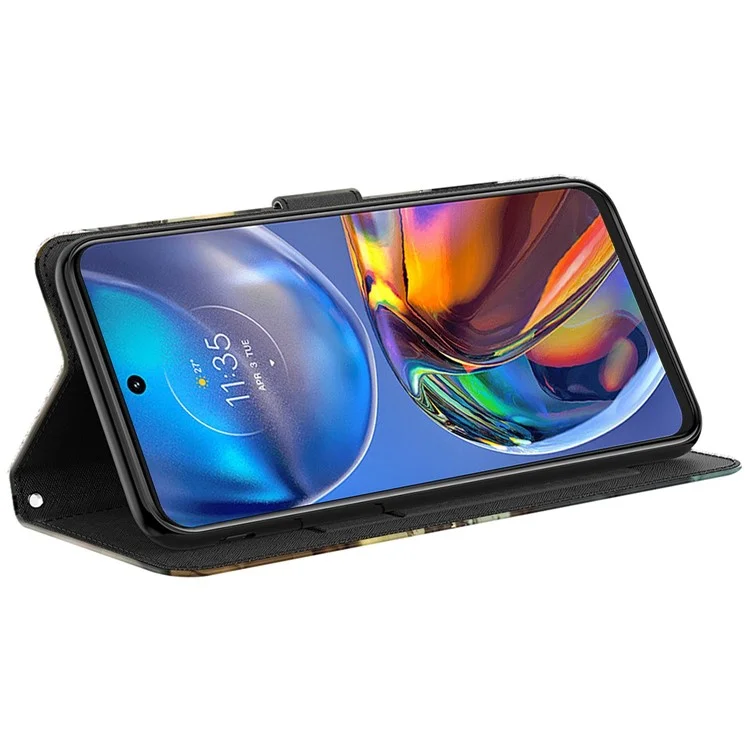 Per Motorola Moto G13 4G / G23 4G / G53 5G Cover in Pelle PU Stampa 3D Motivo Stand Wallet Cover Telefono - Gatto e Tigre