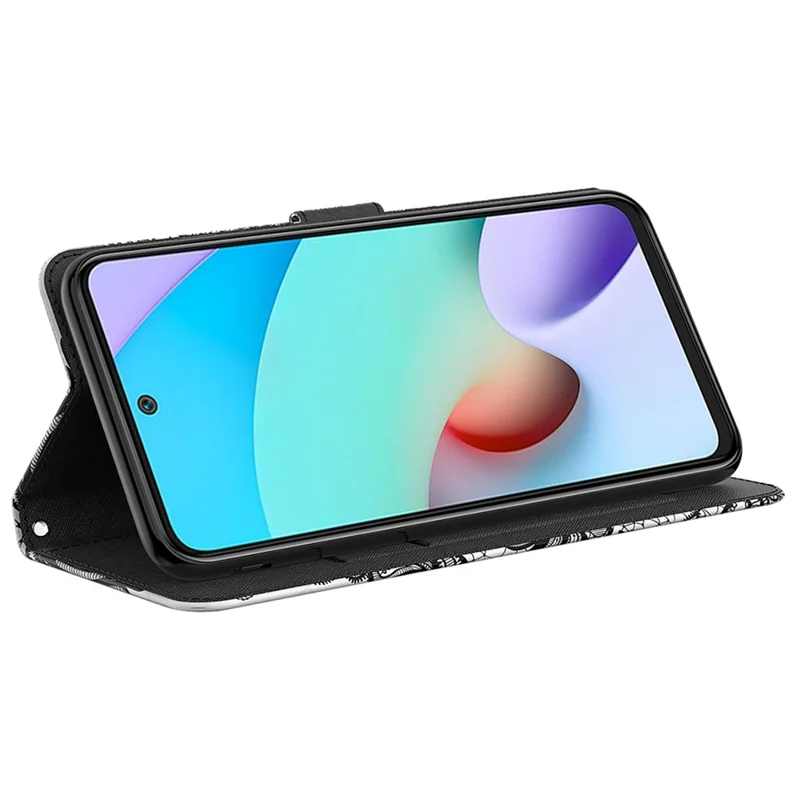 Para Xiaomi Redmi 11A 4G / 12C 4G Funda de Teléfono Flip de Cuero PU con Impresión de Patrón 3D, Soporte y Cartera - Flor de Encaje