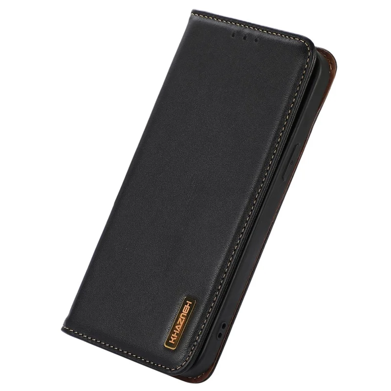 KHAZNEH für OnePlus Ace 2 5G / 11R 5G Handyhülle Brieftasche Stand RFID-Blockierung Echtes Rindsleder Handyhülle - Schwarz