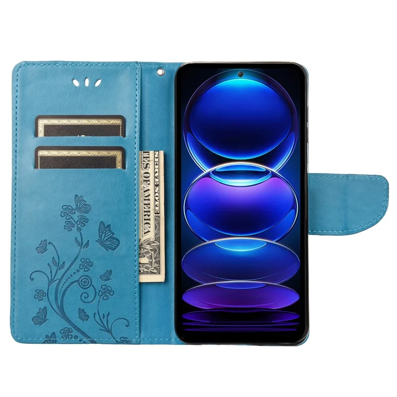 For Xiaomi Redmi Note 12 Pro 5G / Note 12 Pro Speed 5G / Poco X5 Pro 5G Wallet Phone Case Stand Leather Phone Cover - Blue