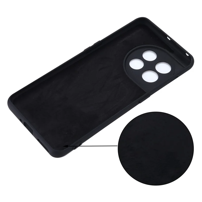 Pour OnePlus 11 5G Coque de téléphone en silicone liquide Protection de la caméra Anti-rayures Couverture - Noir