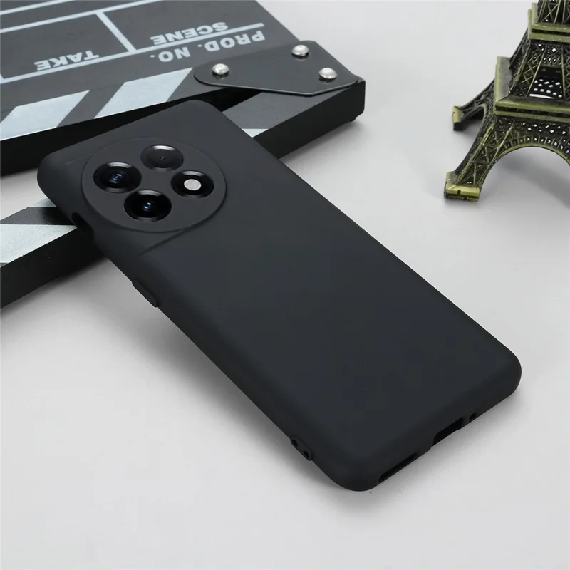 Pour OnePlus 11 5G Coque de téléphone en silicone liquide Protection de la caméra Anti-rayures Couverture - Noir