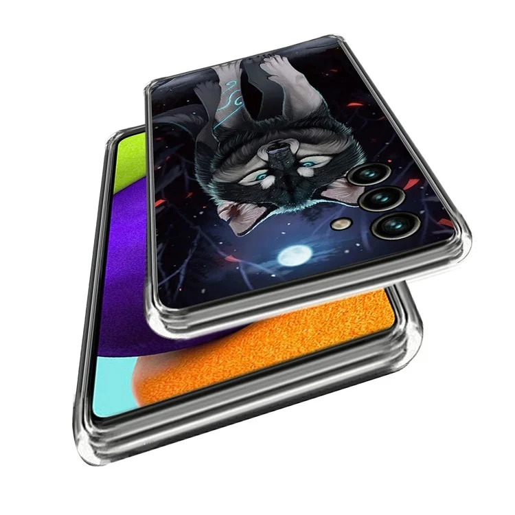 For Samsung Galaxy A54 5G Slim Phone Case Pattern Printing IMD TPU Back Cover - Wolf