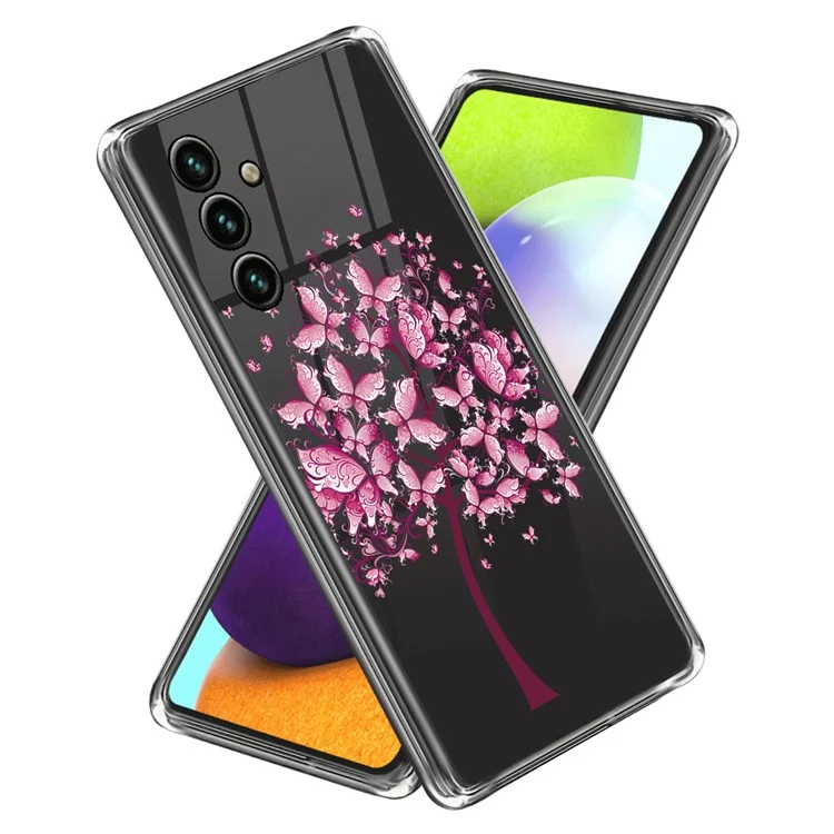Weiche TPU-Hülle für Samsung Galaxy A54 5G mit Musterdruck, IMD-Technologie, schlanke Ausführung und stoßfester Handyhülle - Rosa Blumen