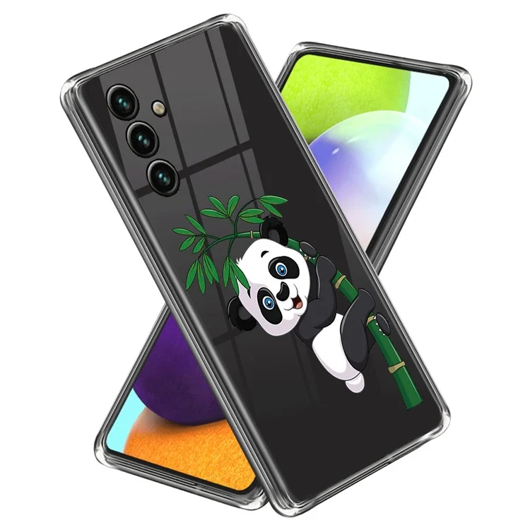 For Samsung Galaxy A54 5G Slim Phone Case Scratch Resistant Pattern Printing IMD TPU Phone Cover - Panda and Bamboo
