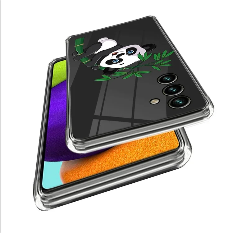 For Samsung Galaxy A54 5G Slim Phone Case Scratch Resistant Pattern Printing IMD TPU Phone Cover - Panda and Bamboo