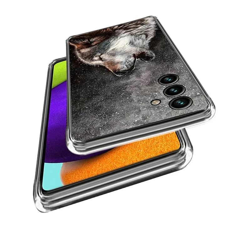 Schutzhülle für Samsung Galaxy A34 5G Slim Phone Case Pattern Printing IMD TPU Cover - Wolf