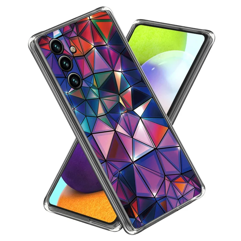 Slim Case for Samsung Galaxy A34 5G Soft TPU Phone Cover Pattern Printing IMD Shockproof Case - Triangle